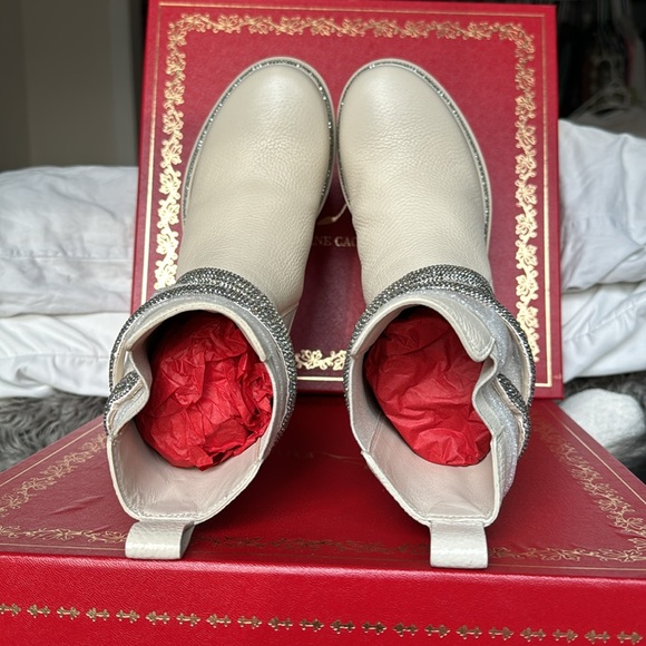 RENE CAOVILLA BOOTS WHITE IVORY WOMENS SIZE 35 5 - Picture 9 of 17